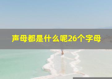 声母都是什么呢26个字母