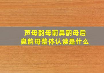 声母韵母前鼻韵母后鼻韵母整体认读是什么