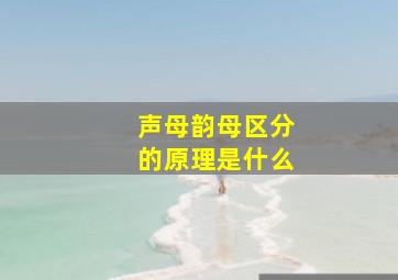 声母韵母区分的原理是什么