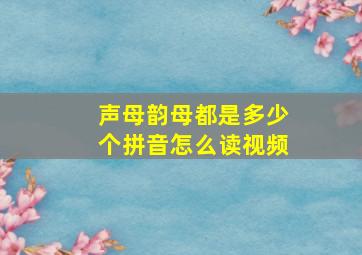 声母韵母都是多少个拼音怎么读视频