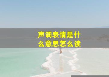 声调表情是什么意思怎么读