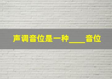 声调音位是一种____音位