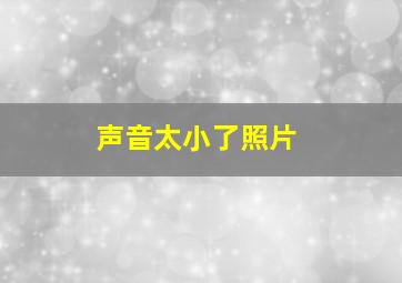 声音太小了照片