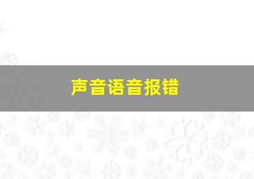 声音语音报错