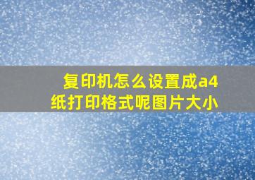 复印机怎么设置成a4纸打印格式呢图片大小