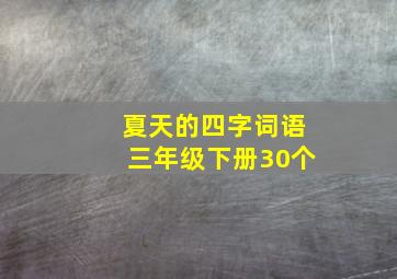 夏天的四字词语三年级下册30个