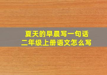 夏天的早晨写一句话二年级上册语文怎么写