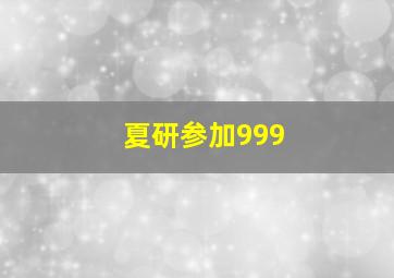 夏研参加999