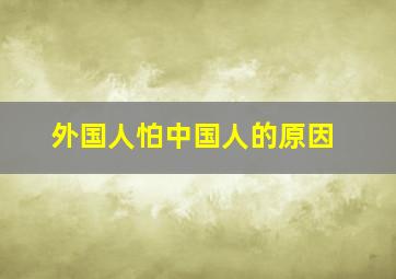 外国人怕中国人的原因