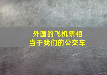 外国的飞机票相当于我们的公交车