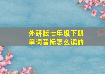 外研版七年级下册单词音标怎么读的