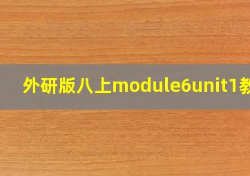 外研版八上module6unit1教案