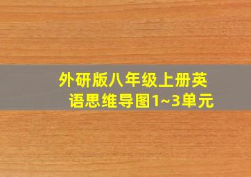 外研版八年级上册英语思维导图1~3单元