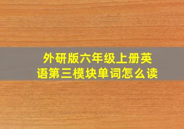 外研版六年级上册英语第三模块单词怎么读