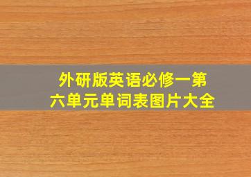 外研版英语必修一第六单元单词表图片大全