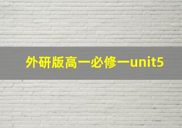 外研版高一必修一unit5