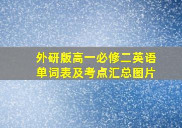 外研版高一必修二英语单词表及考点汇总图片