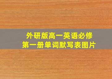 外研版高一英语必修第一册单词默写表图片