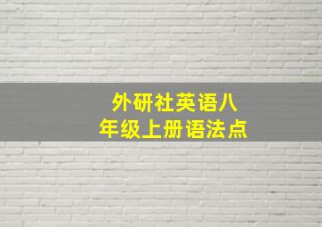 外研社英语八年级上册语法点