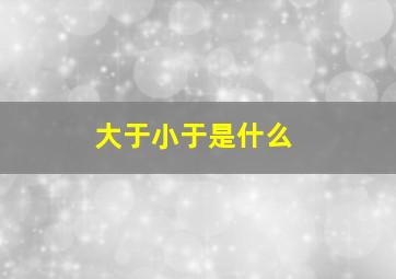 大于小于是什么