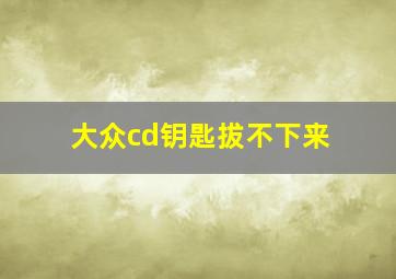 大众cd钥匙拔不下来