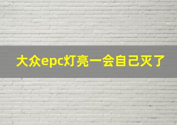 大众epc灯亮一会自己灭了