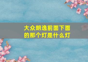 大众朗逸前面下面的那个灯是什么灯