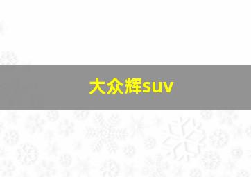 大众辉suv