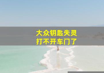 大众钥匙失灵打不开车门了