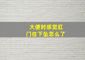 大便时感觉肛门往下坠怎么了