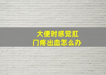 大便时感觉肛门疼出血怎么办