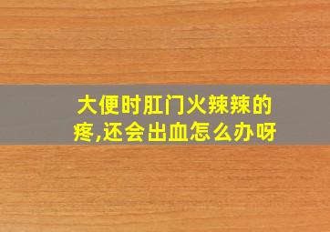 大便时肛门火辣辣的疼,还会出血怎么办呀