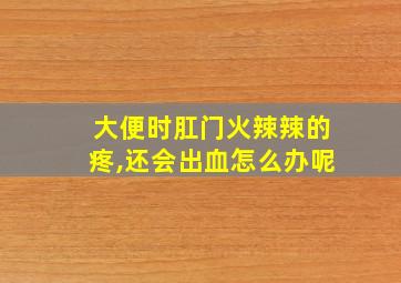 大便时肛门火辣辣的疼,还会出血怎么办呢