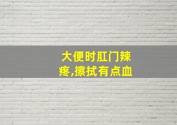 大便时肛门辣疼,擦拭有点血