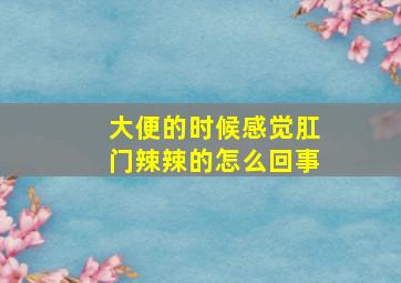 大便的时候感觉肛门辣辣的怎么回事