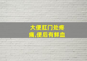 大便肛门处疼痛,便后有鲜血