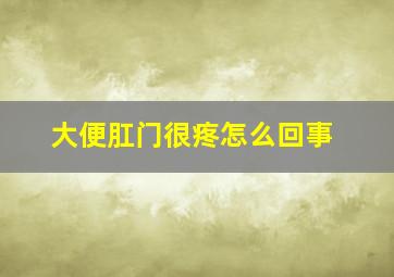 大便肛门很疼怎么回事