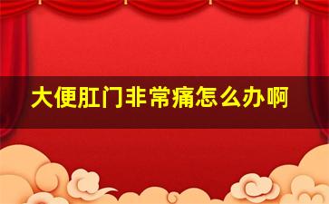 大便肛门非常痛怎么办啊