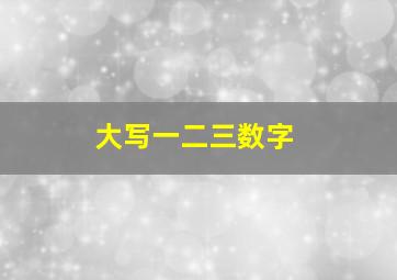 大写一二三数字