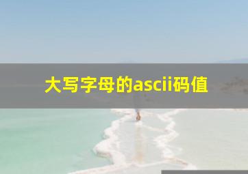 大写字母的ascii码值