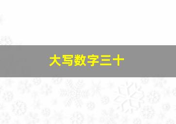 大写数字三十