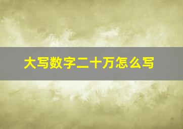 大写数字二十万怎么写