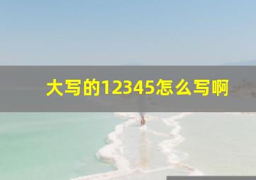 大写的12345怎么写啊