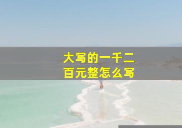 大写的一千二百元整怎么写