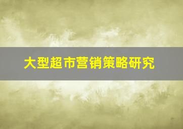 大型超市营销策略研究