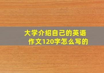 大学介绍自己的英语作文120字怎么写的