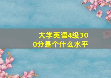 大学英语4级300分是个什么水平