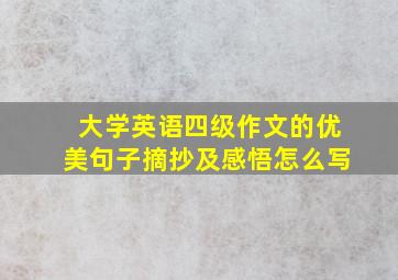 大学英语四级作文的优美句子摘抄及感悟怎么写