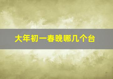 大年初一春晚哪几个台