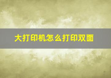 大打印机怎么打印双面